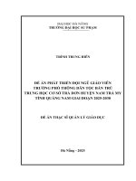 Phát triển Đội ngũ giáo viên trường phổ thông dân tộc bán trú trung học cơ sở trà dơn huyện nam trà my tỉnh quảng nam giai Đoạn 2025 2030