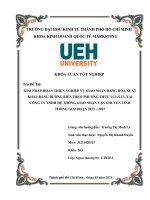 Giải pháp hoàn thiện nghiệp vụ giao nhận hàng hóa xuất khẩu bằng Đường biển theo phương thức lcllcl tại công ty tnhh hệ thống giao nhận vận chuyển tinh thông giai Đoạn 2023 – 2027