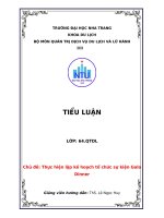 Chủ Đề thực hiện lập kế hoạch tổ chức sự kiện gala dinner