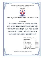 Lý luận của lênin về Độc quyền nhà nước trong chủ nghĩa tư bản và những biểu hiện của Độc quyền nhà nước trong bối cảnh cách mạng công nghiệp 4 0 hiện nay