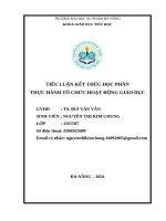 Tiểu luận kết thúc học phần thực hành tổ chức hoạt Động giáo dục