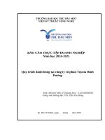 Báo cáo thực tập doanh nghiệp  quy trình Đánh bóng tại công ty cổ phần toyota bình dương