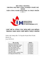 CÔNG TÁC BẢO HỘ LAO ĐỘNG TRONG NHÀ MÁY CHẾ BIẾN THỰC PHẨM