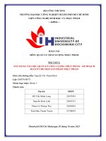 Bài tập 2 xây dựng tài liệu quản lý chất lượng thực phẩm – kế hoạch haccp cho một sản phẩm thực phẩm