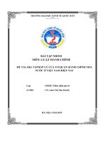 Môn luật hành chính Đề tài Địa vị pháp lý của cơ quan hành chính nhà nước Ở việt nam hiện nay