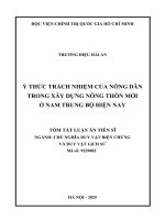 Tóm tắt: Ý thức trách nhiệm của nông dân trong xây dựng nông thôn mới ở Nam Trung Bộ hiện nay