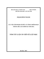 Tóm tắt luận Án các tội xâm phạm sở hữu có tính chiếm Đoạt trong bộ luật hình sự năm 2015