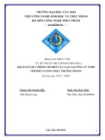 Khảo sát quy trình chế biến lúa gạo tại công ty tnhh chế biến lương thực trường thắng