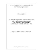 Phát triển Đội ngũ giáo viên tiếng anh các trường trung học cơ sở khu vực miền Đông nam bộ Đáp Ứng yêu cầu Đổi mới giáo dục