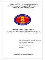 Báo cáo thực tập giữa khóa trường Đại học khoa học xã hội và nhân văn
