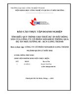 IUH - BCTT - TÌM HIỂU QUY TRÌNH CHO THUÊ DỰ ÁN BẤT ĐỘNG SẢN CỦA CÔNG TY CỔ PHẦN SONADEZI THÔNG QUA DỰ ÁN NHÀ XƯỞNG 48 – KCN LONG THÀNH