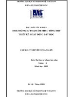 Hoạt Động sư phạm Âm nhạc tổng hợp thiết kế hoạt Động dạy học chủ Đề tình yêu mùa xuân