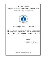 Tiểu luận môn logistics Đề tài phân tích hoạt Động logistics của công ty cổ phần cảng cát lái cll