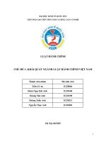 Chủ Đề 1 khái quát ngành luật hành chính việt nam