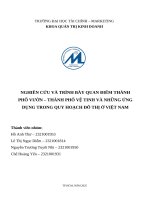 Nghiên cứu và trình bày quan Điểm thành phố vườn – thành phố vệ tinh và những Ứng dụng trong quy hoạch Đô thị Ở việt nam