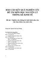 Đề tài  nghiên cứu thống kê tình hình nhu cầu việc làm thêm của sinh viên