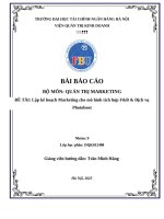 Đề tài lập kế hoạch marketing cho mô hình tích hợp f&b & dịch vụ photoboot