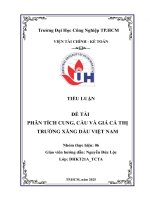 Tiểu luận Đề tài phân tích cung, cầu và giá cả thị trường xăng dầu việt nam