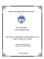 Đề tài quy chế pháp lý hành chính của tổ chức xã hội và cá nhân