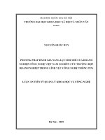 PHƯƠNG PHÁP ĐÁNH GIÁ NĂNG LỰC ĐỔI MỚI CỦA DOANH NGHIỆP CÔNG NGHỆ VIỆT NAM (NGHIÊN CỨU TRƯỜNG HỢP DOANH NGHIỆP TRONG LĨNH VỰC CÔNG NGHỆ THÔNG TIN)