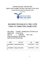 Bài phân tích dịch vụ tiệc cưới công ty tnhh công nghệ cưới