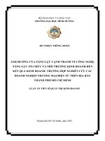 ẢNH HƯỞNG CỦA NĂNG LỰC CẠNH TRANH VỀ CÔNG NGHỆ, NĂNG LỰC TỔ CHỨC VÀ MÔI TRƯỜNG KINH DOANH ĐẾN KẾT QUẢ KINH DOANH: TRƯỜNG HỢP NGHIÊN CỨU CÁC DOANH NGHIỆP THƯƠNG MẠI ĐIỆN TỬ TRÊN ĐỊA BÀN THÀNH PHỐ HỒ CHÍ MINH