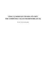 Tiểu luận -  Văn hóa doanh nghiệp - đề tài - CÔNG CỤ ĐÁNH GIÁ VĂN HÓA TỔ CHỨC  THE COMPETING VALUES FRAMEWORK (OCAI)