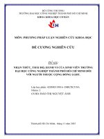 IUH - NHẬN THỨC, THÁI ĐỘ, HÀNH VI CỦA SINH VIÊN TRƯỜNG ĐẠI HỌC CÔNG NGHIỆP THÀNH PHỐ HỒ CHÍ MINH ĐỐI VỚI NGƯỜI THUỘC CỘNG ĐỒNG LGBT.