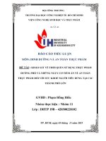 IUH - TIỂU LUẬN DINH DƯỠNG VÀ AN TOÀN THỰC PHẨM - KHẢO SÁT VỀ THÓI QUEN SỬ DỤNG THỰC PHẨM ĐƯỜNG PHỐ VÀ NHỮNG NGUY CƠ TIỀM ẨN VỀ AN TOÀN THỰC PHẨM ĐỐI VỚI SỨC KHOẺ NGƯỜI TIÊU DÙNG TẠI CÁC THÀNH PHỐ LỚN