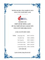 IUH - BÀI BÁO CÁO THIẾT KẾ HỆ THỐNG LẠNH - THIẾT KẾ MÁY LÀM ĐÁ VIÊN NĂNG SUẤT NHỎ (30KG/NGÀY)