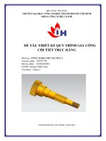 IUH - THIẾT KẾ QUY TRÌNH GIA CÔNG CHI TIẾT TRỤC RĂNG