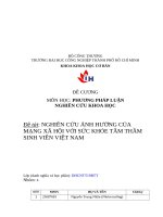 IUH - NGHIÊN CỨU ẢNH HƯỞNG CỦA MẠNG XÃ HỘI VỚI SỨC KHỎE TÂM THẦM SINH VIÊN VIỆT NAM