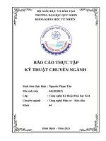 Báo cáo thực tập chuyên ngành công nghệ kĩ thuật Hóa dầu