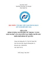 Hình tượng người phụ nữ trong Cung oán ngâm khúc của Nguyễn Gia Thiều dưới góc nhìn phê bình nữ quyền