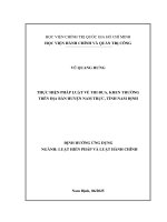 Thực hiện pháp luật về thi Đua, khen thưởng trên Địa bàn huyện nam trực, tỉnh nam Định