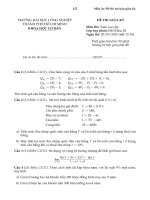 IUH - ĐỀ THI GIỮA KỲ - Toán cao cấp - 25/10/2025