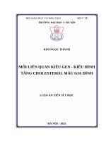 Mối liên quan kiểu gen   kiểu hình tăng cholesterol máu gia Đình