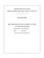 Tóm tắt phát triển kinh tế việt nam hiện nay theo tư tưởng hồ chí minh