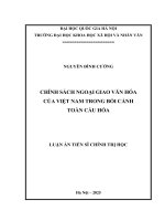 Chính sách ngoại giao văn hóa của việt nam trong bối cảnh toàn cầu hóa