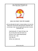 ĐỔI MỚI TỔ CHỨC VÀ HOẠT ĐỘNG CỦA TOÀ ÁN NHÂN DÂN CẤP HUYỆN TRÊN ĐỊA BÀN TỈNH ĐẮK LẮK