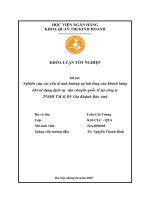 Khóa luận tốt nghiệp Quản trị kinh doanh: Nghiên cứu các yếu tố ảnh hưởng sự hài lòng của khách hàng khi sử dụng dịch vụ vận chuyển quốc tế tại công ty TNHH TM & DV Gia Khánh Bảo Anh