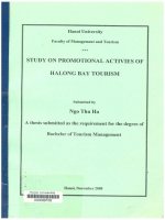 000069109 STUDY ON PROMOTIONAL ACTIVIES OF HALONG BAY TOURISM ( A thesis submitted as the requirement for the degree of Bachelor of Tourism Management)