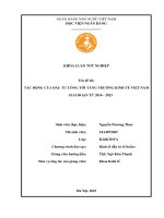 Khóa luận tốt nghiệp Kinh tế đầu tư: Tác động của đầu tư công tới tăng trưởng kinh tế Việt Nam