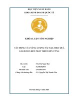 Khóa luận tốt nghiệp Kinh doanh quốc tế: Tác động của năng lượng tái tạo, hiệu quả logistics đến phát triển bền vững