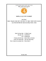 Khóa luận tốt nghiệp Kinh tế đầu tư: Thực trạng thu hút vốn đầu tư trực tiếp nước ngoài tại Thành phố Hà Nội giai đoạn 2014 - 2024