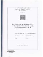 000079263 DỊCH VIỆT-PHÁP TRUYỆN NGẮN « NHÀ MẸ LÊ » CỦA THẠCH LAM :KHÓ KHĂN VÀ GIẢI PHÁP