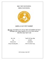 Khóa luận tốt nghiệp Ngân hàng: Tác động của tỷ lệ tiền gửi không kỳ hạn tới hiệu quả hoạt động của các ngân hàng thương mại Việt Nam