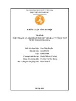 Khóa luận tốt nghiệp Kinh tế đầu tư: Thực trạng và đề xuất các giải pháp thu hút vốn đầu tư trực tiếp nước ngoài ở Lào Cai