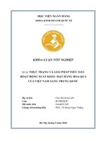 Khóa luận tốt nghiệp Kinh doanh quốc tế: Thực trạng và giải pháp thúc đẩy hoạt động xuất khẩu mặt hàng hoa quả của Việt Nam sang Trung Quốc