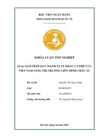 Khóa luận tốt nghiệp Kinh doanh quốc tế: Giải pháp đẩy mạnh xuất khẩu cà phê của Việt Nam sang thị trường Liên minh Châu Âu